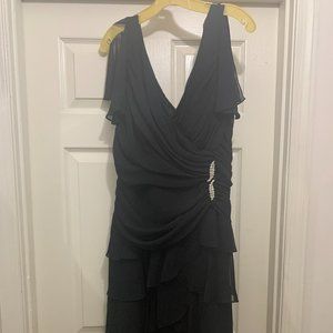 Formal dress Black with broch size 14 gently worn